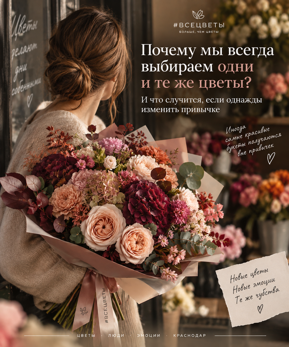 Почему мы всегда выбираем одни и те же цветы - и что случится, если однажды изменить привычке