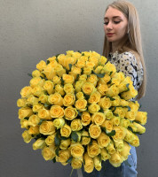 101 желтая роза (80см) с доставкой в Краснодаре