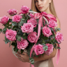 Корзина садовых роз №8 «ЛЮБОВЬ»