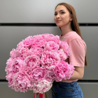 25 нежно-розовых пионов с доставкой в Краснодаре