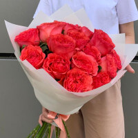 Букет из 15 Садовых Роз с доставкой в Краснодаре
