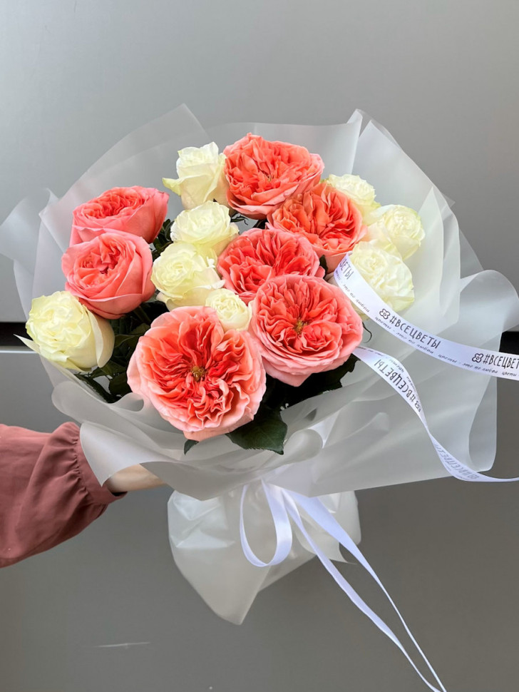 Миксбукет из 15 роз