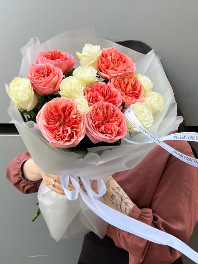 Миксбукет из 15 роз